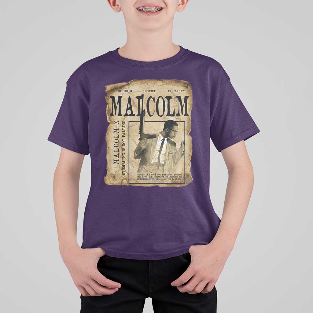 Malcolm X Historical Newspaper T Shirt For Kid Stumbling Is Not Falling Black History TS12