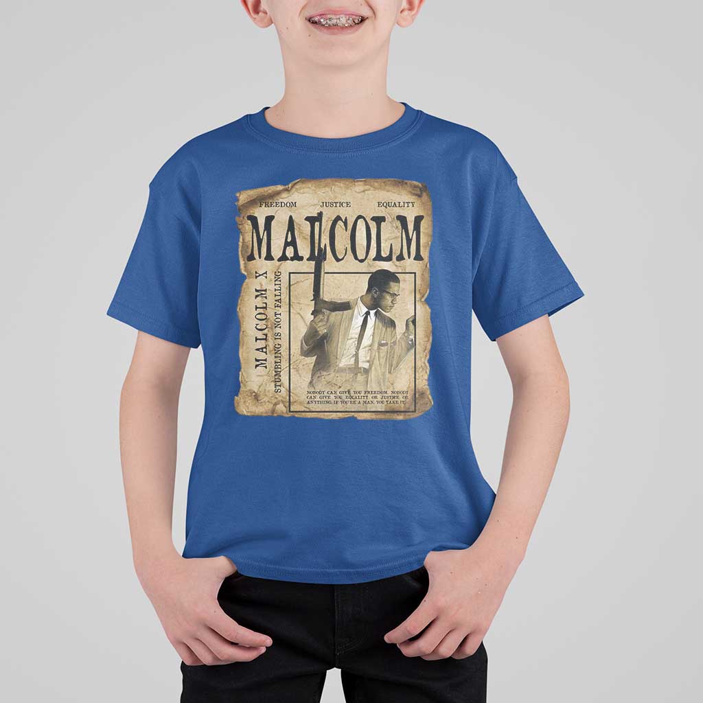 Malcolm X Historical Newspaper T Shirt For Kid Stumbling Is Not Falling Black History TS12