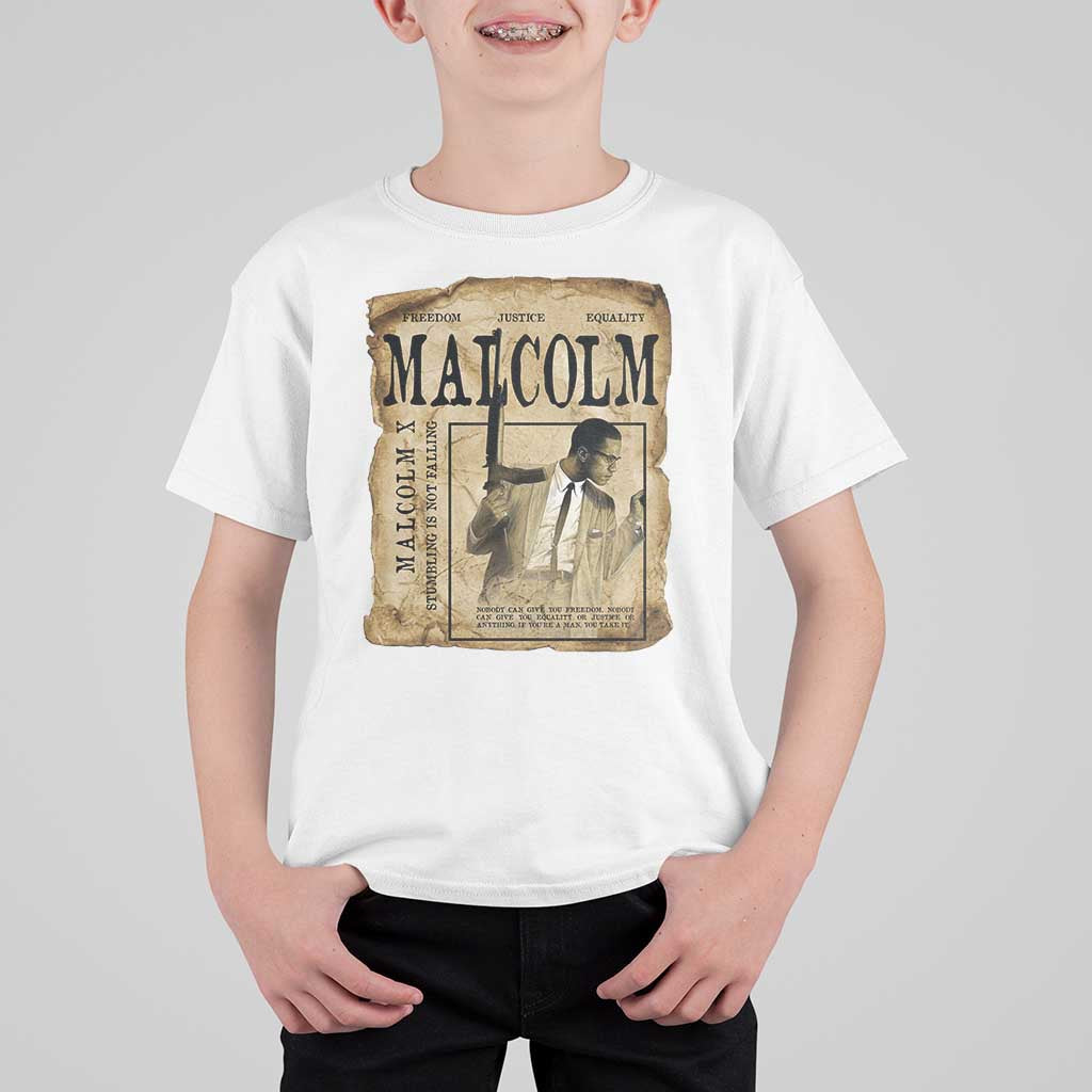 Malcolm X Historical Newspaper T Shirt For Kid Stumbling Is Not Falling Black History TS12