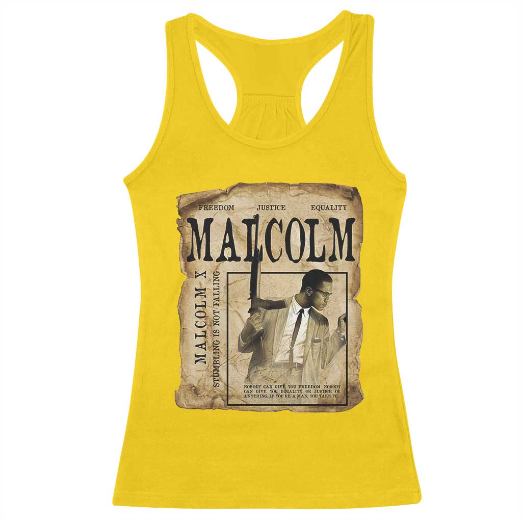 Malcolm X Historical Newspaper Racerback Tank Top Stumbling Is Not Falling Black History TS12