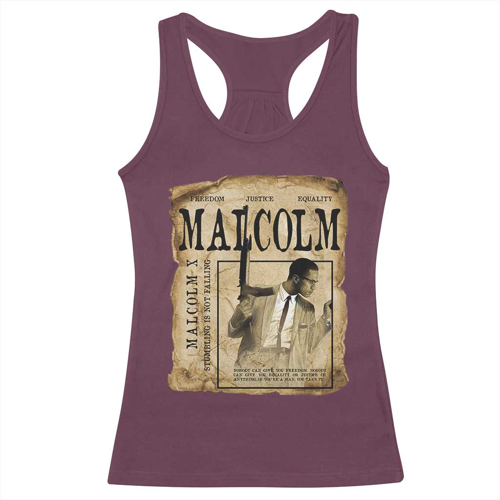 Malcolm X Historical Newspaper Racerback Tank Top Stumbling Is Not Falling Black History TS12