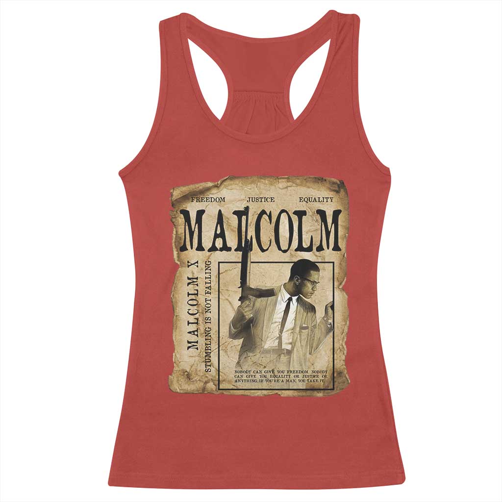 Malcolm X Historical Newspaper Racerback Tank Top Stumbling Is Not Falling Black History TS12