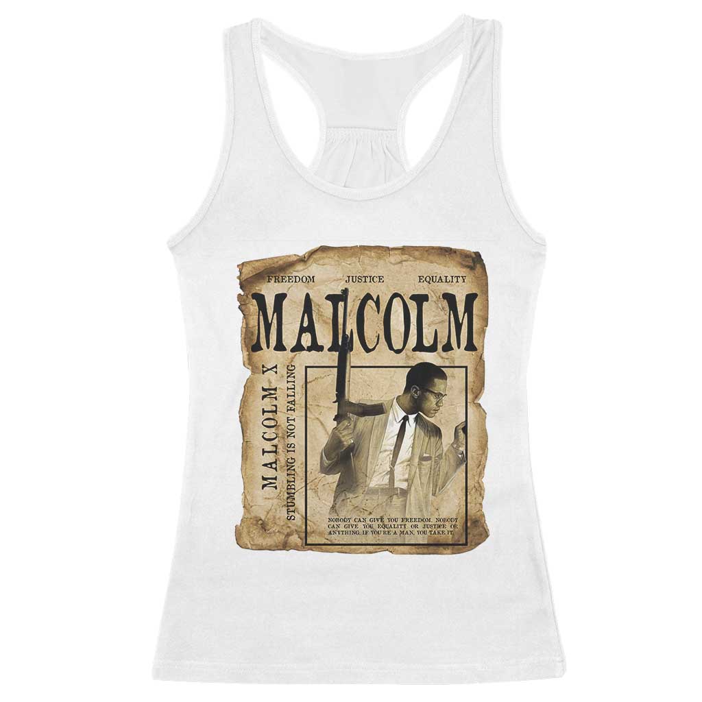 Malcolm X Historical Newspaper Racerback Tank Top Stumbling Is Not Falling Black History TS12