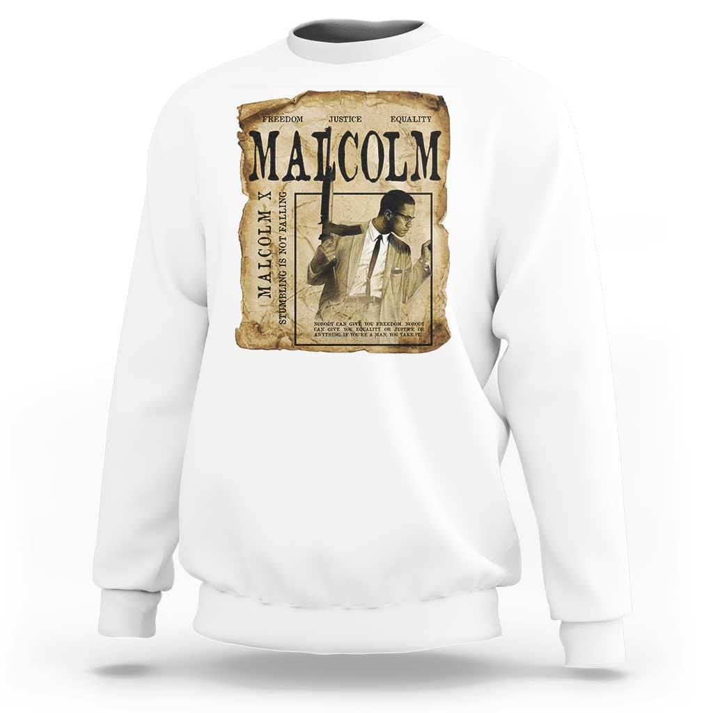Malcolm X Historical Newspaper Sweatshirt Stumbling Is Not Falling Black History TS12