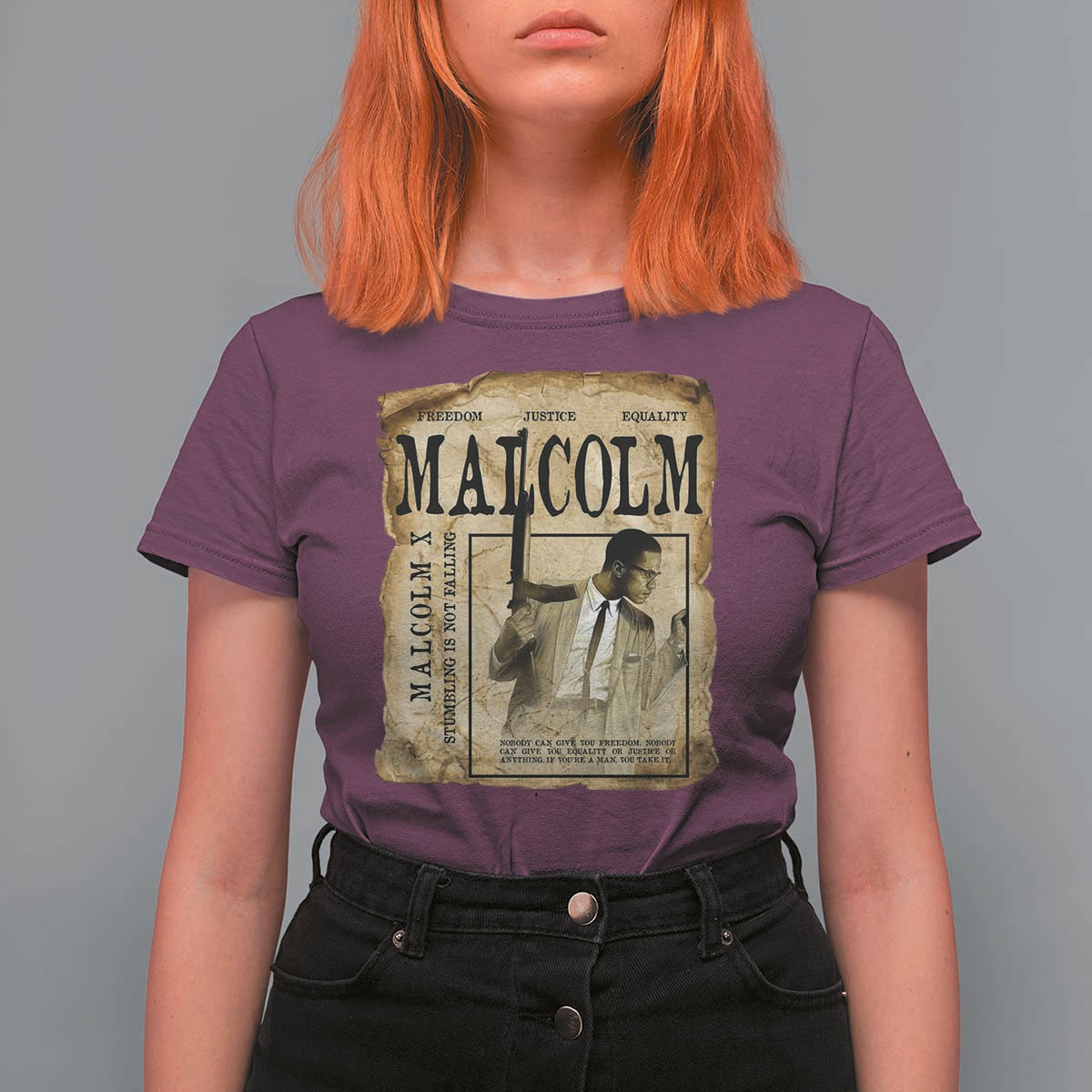 Malcolm X Historical Newspaper T Shirt For Women Stumbling Is Not Falling Black History TS12