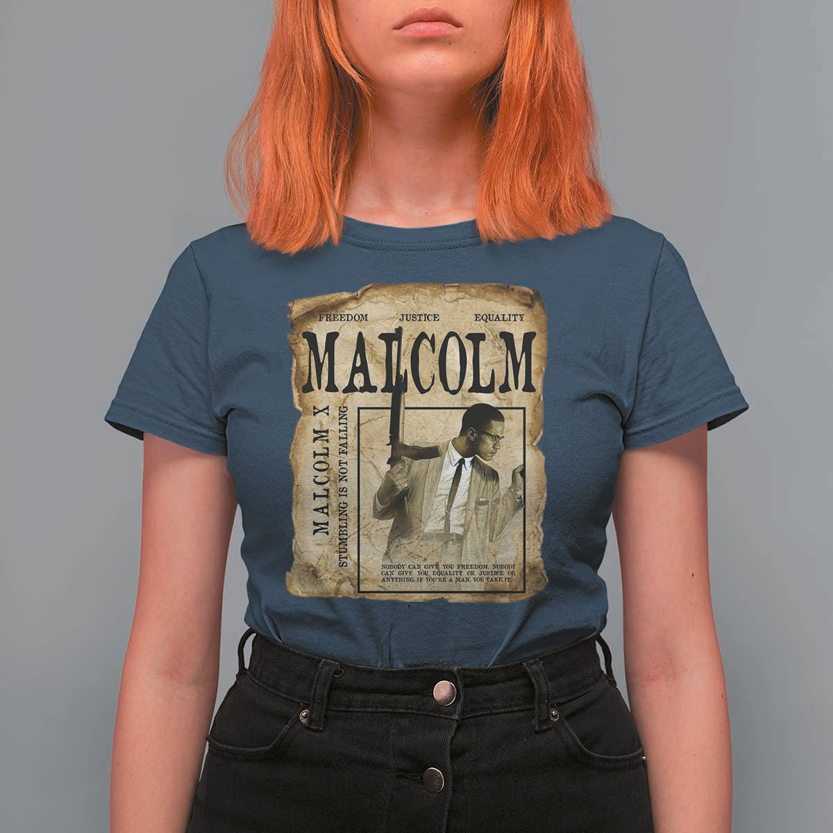 Malcolm X Historical Newspaper T Shirt For Women Stumbling Is Not Falling Black History TS12