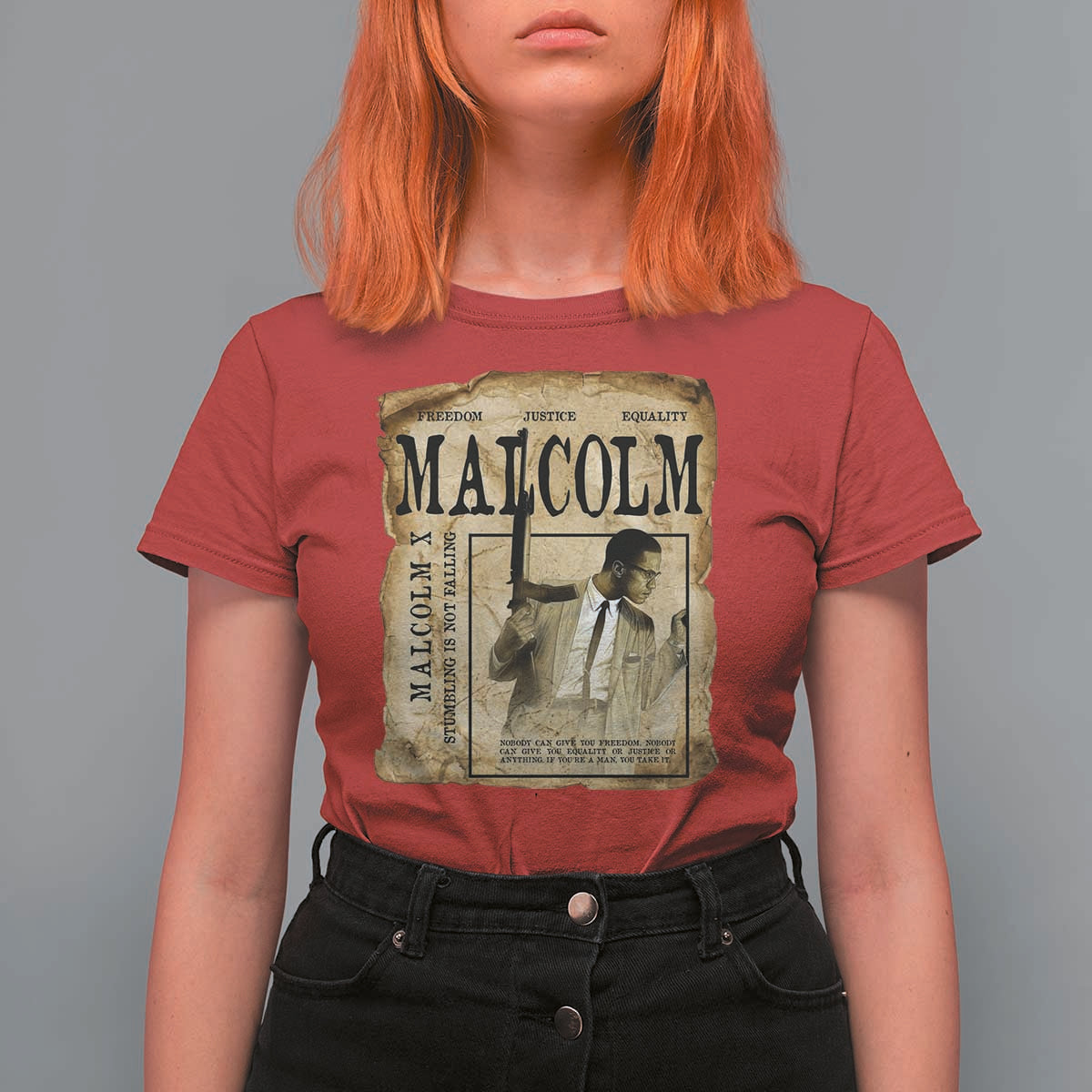 Malcolm X Historical Newspaper T Shirt For Women Stumbling Is Not Falling Black History TS12