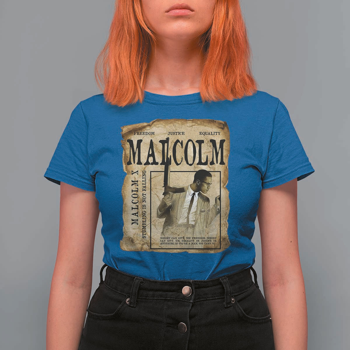Malcolm X Historical Newspaper T Shirt For Women Stumbling Is Not Falling Black History TS12