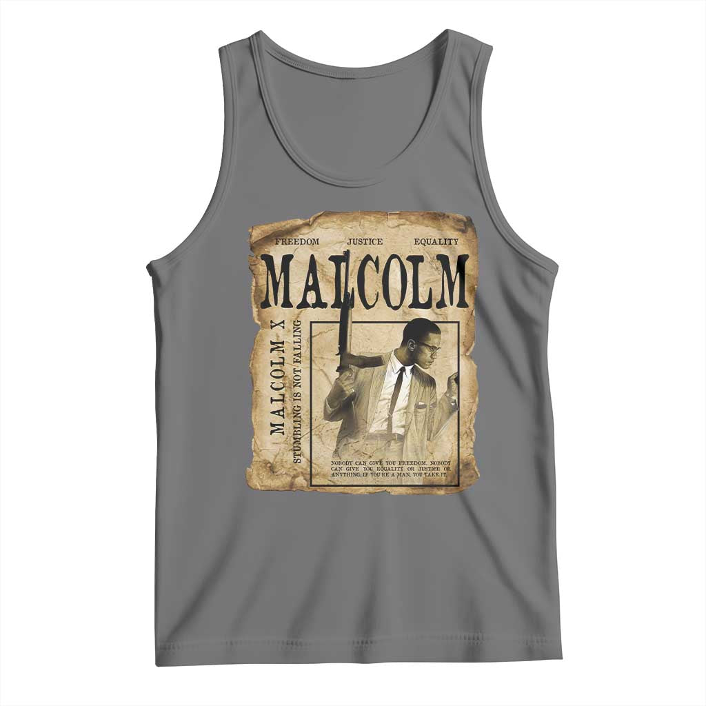 Malcolm X Historical Newspaper Tank Top Stumbling Is Not Falling Black History TS12