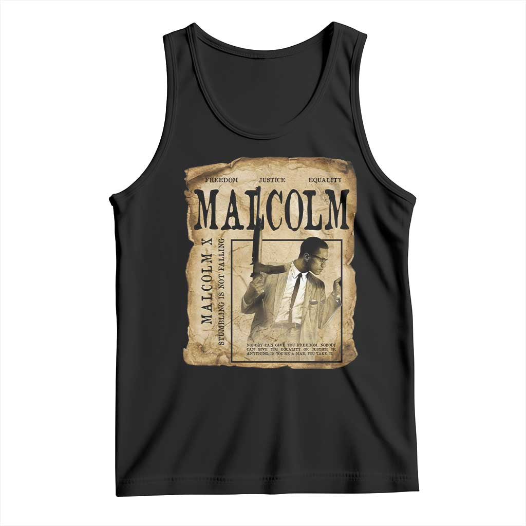Malcolm X Historical Newspaper Tank Top Stumbling Is Not Falling Black History TS12