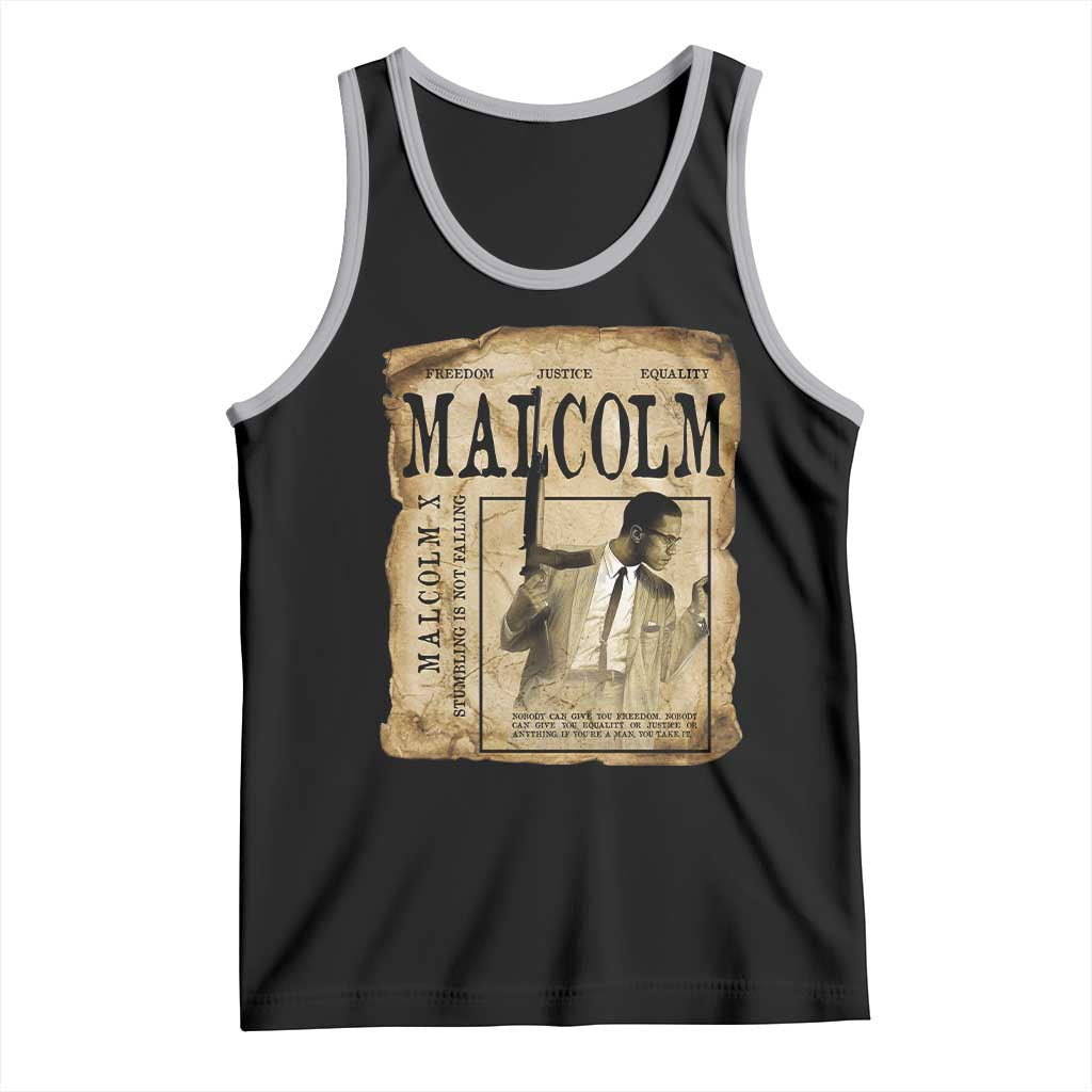 Malcolm X Historical Newspaper Tank Top Stumbling Is Not Falling Black History TS12