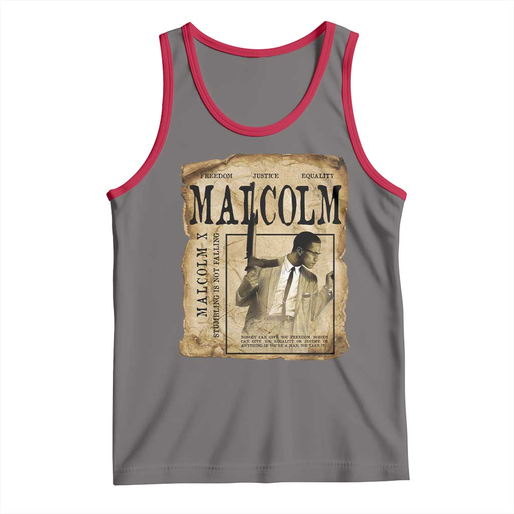 Malcolm X Historical Newspaper Tank Top Stumbling Is Not Falling Black History TS12