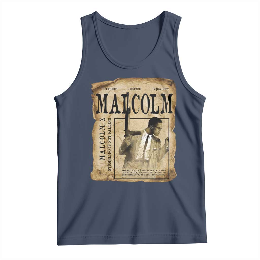 Malcolm X Historical Newspaper Tank Top Stumbling Is Not Falling Black History TS12