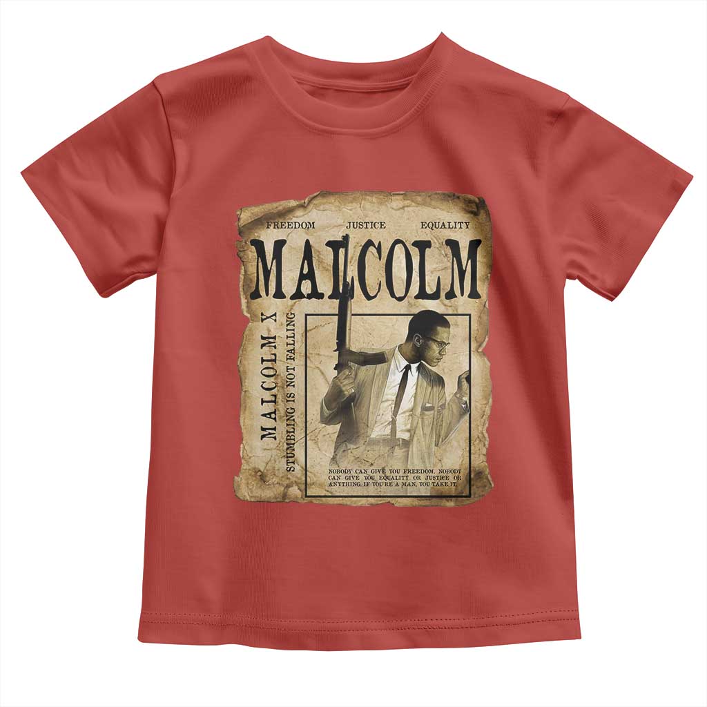 Malcolm X Historical Newspaper Toddler T Shirt Stumbling Is Not Falling Black History TS12
