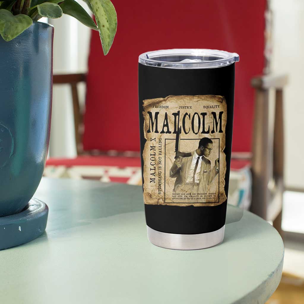 Malcolm X Historical Newspaper Tumbler Cup Stumbling Is Not Falling Black History TS12