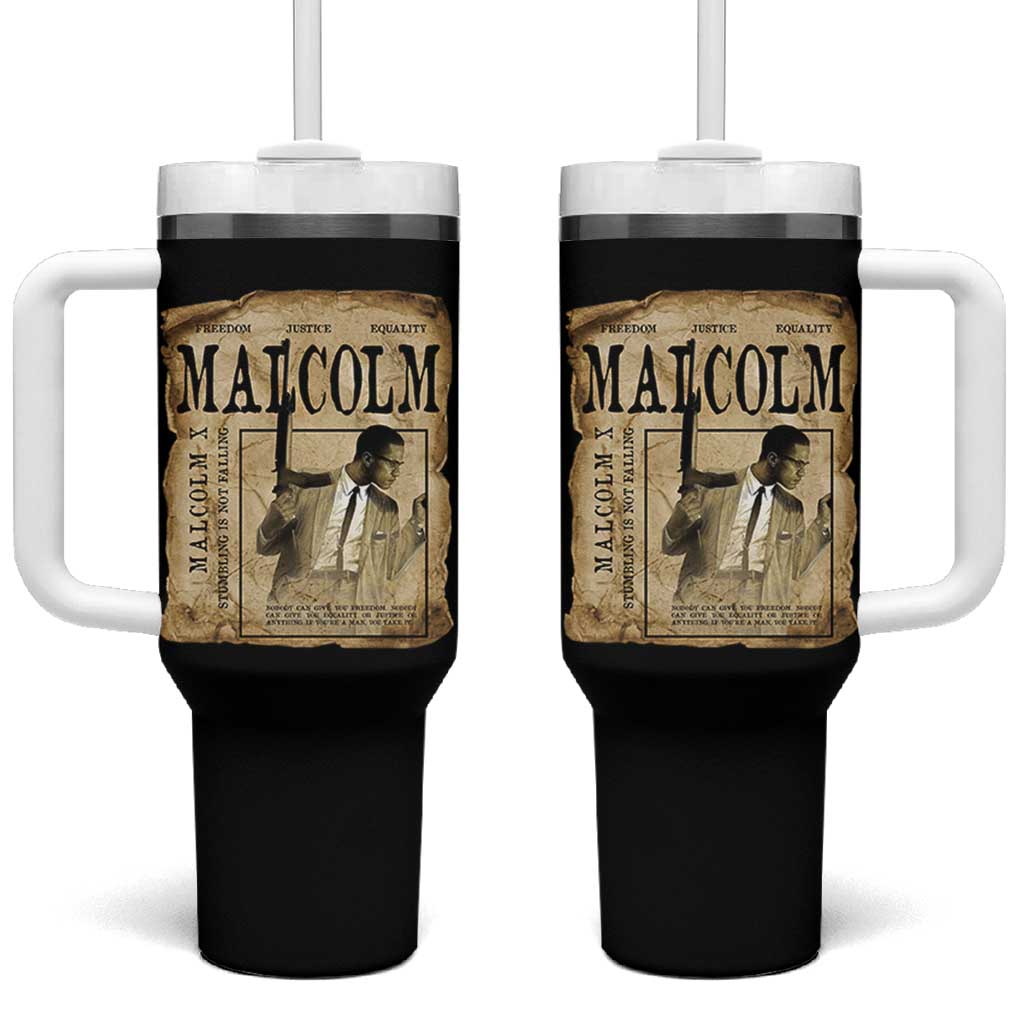 Malcolm X Historical Newspaper Tumbler With Handle Stumbling Is Not Falling Black History TS12