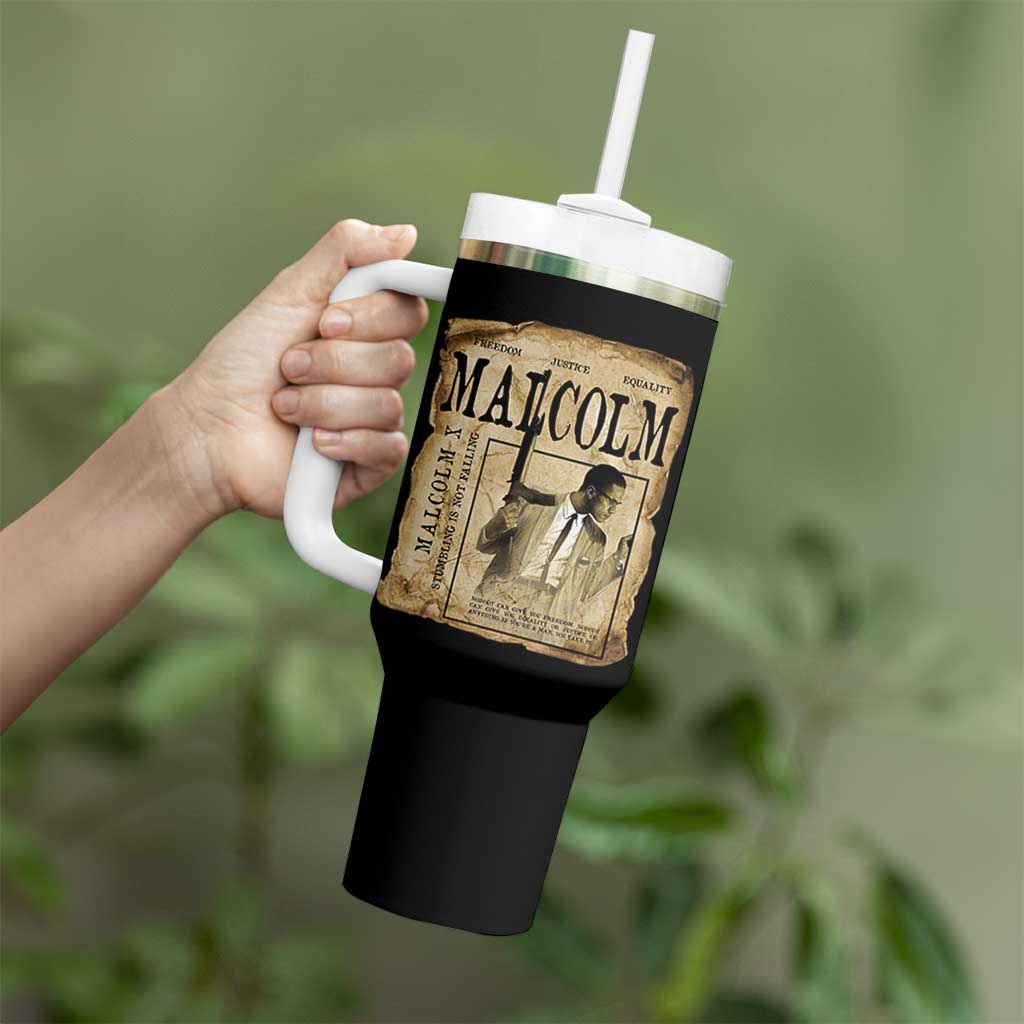Malcolm X Historical Newspaper Tumbler With Handle Stumbling Is Not Falling Black History TS12