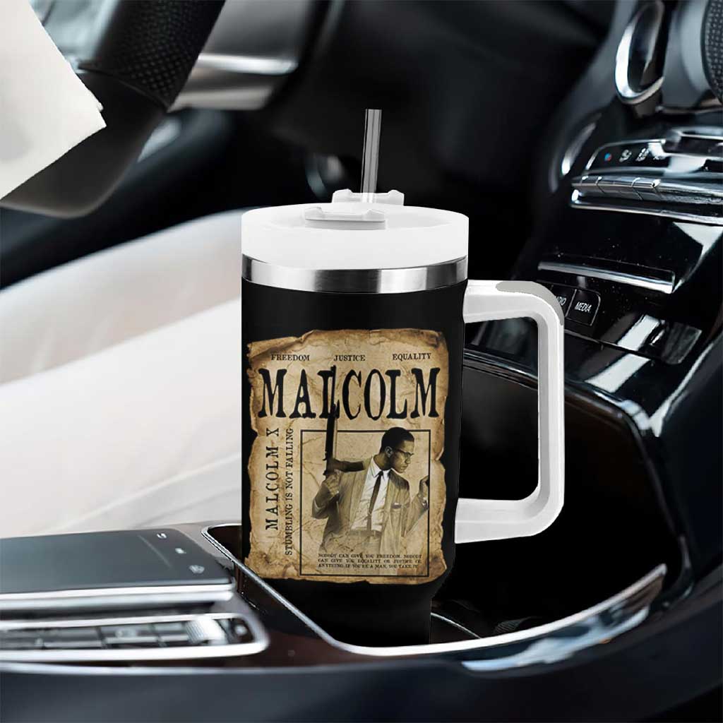 Malcolm X Historical Newspaper Tumbler With Handle Stumbling Is Not Falling Black History TS12