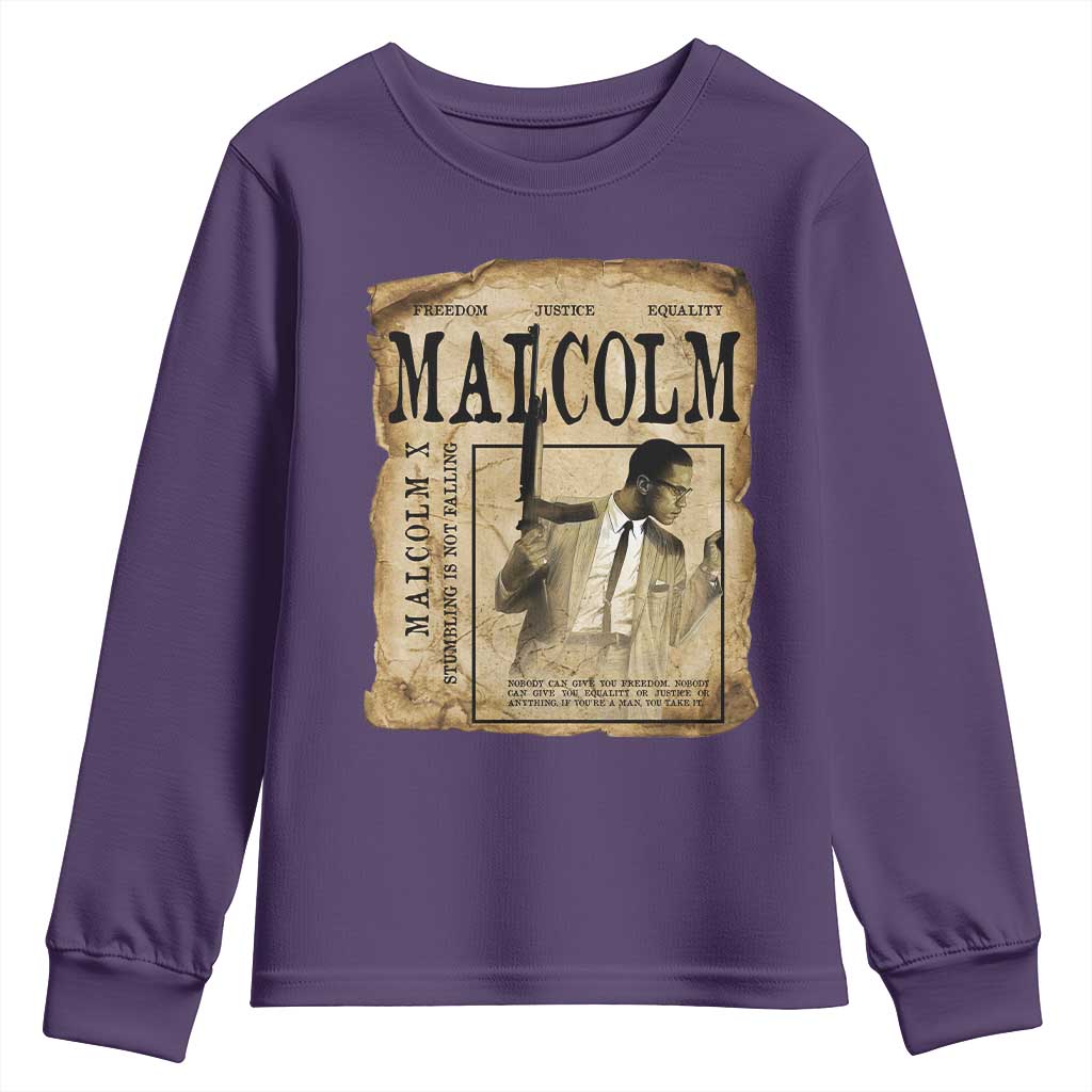 Malcolm X Historical Newspaper Youth Sweatshirt Stumbling Is Not Falling Black History TS12