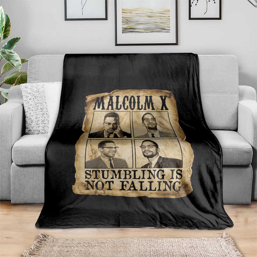 Malcolm X Throw Blanket Stumbling Is Not Falling Historical Poster TS12