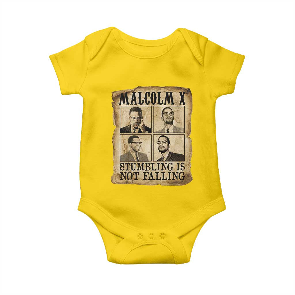 Malcolm X Baby Onesie Stumbling Is Not Falling Historical Poster TS12