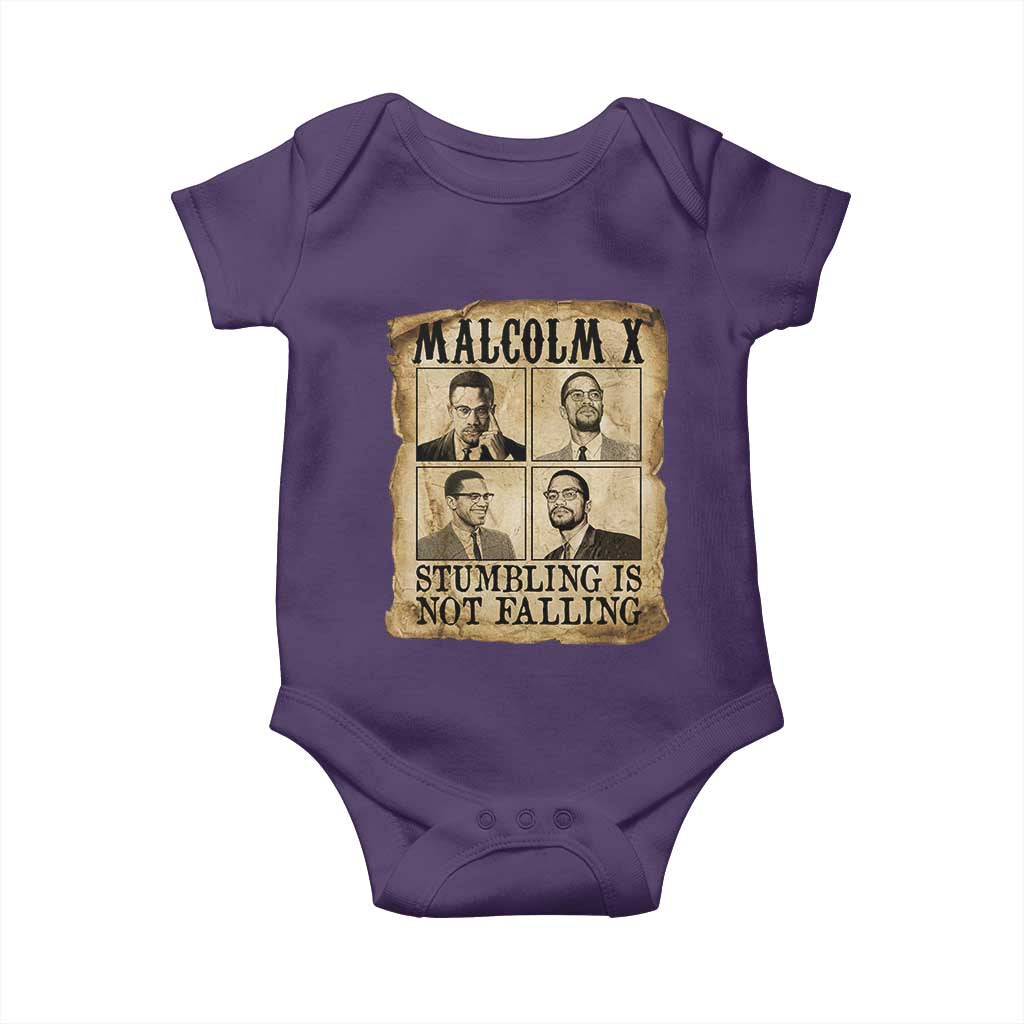 Malcolm X Baby Onesie Stumbling Is Not Falling Historical Poster TS12