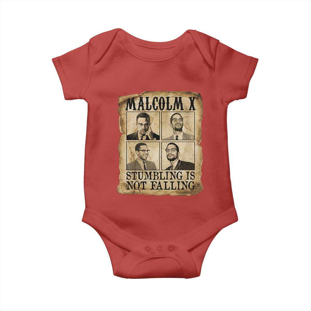 Malcolm X Baby Onesie Stumbling Is Not Falling Historical Poster TS12