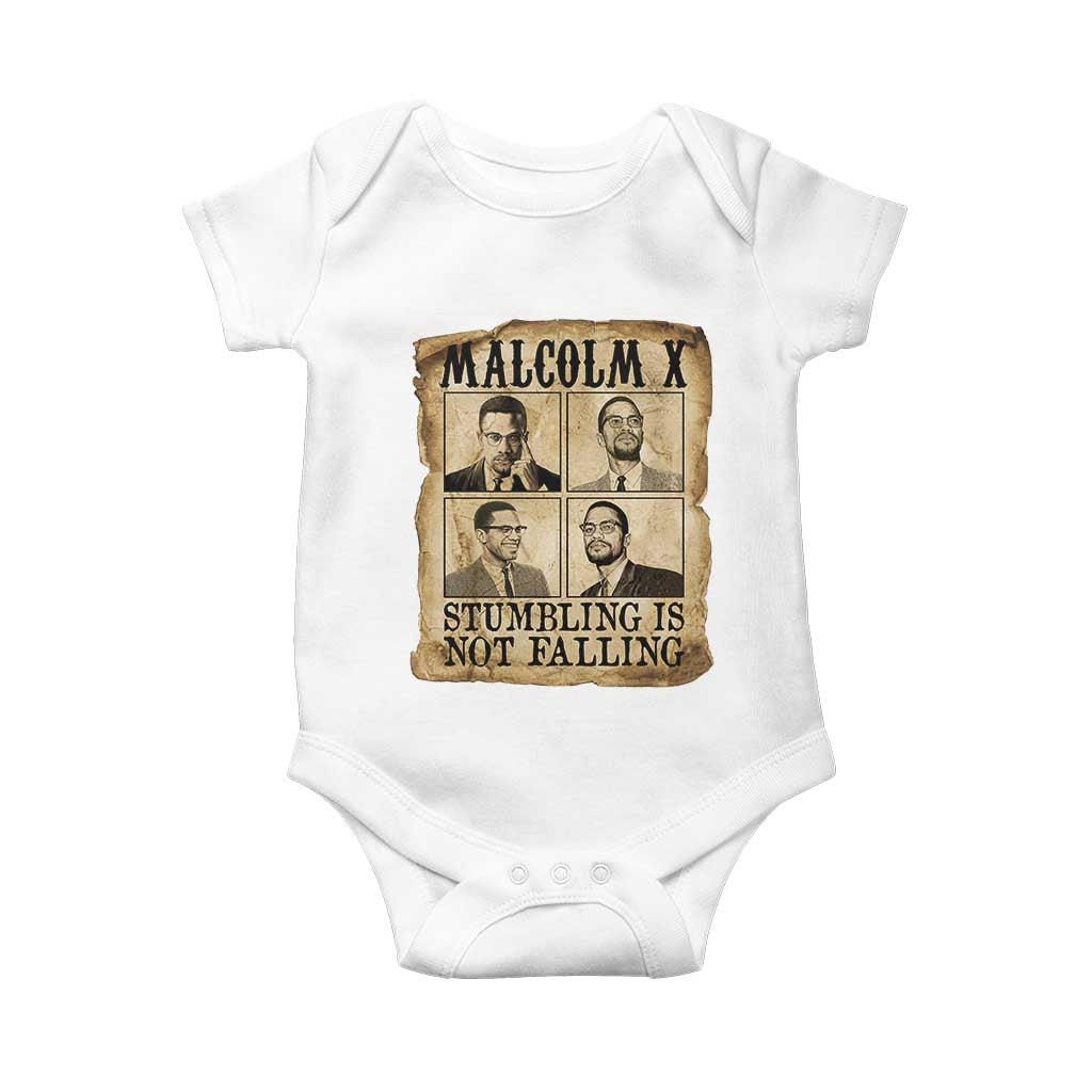 Malcolm X Baby Onesie Stumbling Is Not Falling Historical Poster TS12