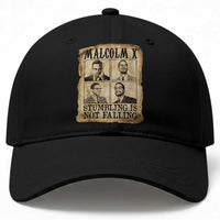 Malcolm X Baseball Cap Stumbling Is Not Falling Historical Poster