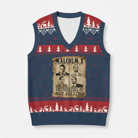 Malcolm X V-Neck Knit Sweater Vest Stumbling Is Not Falling Historical Poster TS12