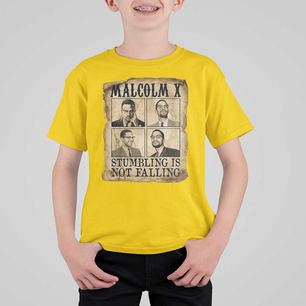 Malcolm X T Shirt For Kid Stumbling Is Not Falling Historical Poster TS12