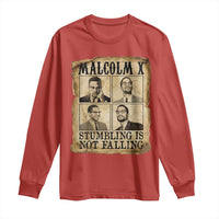 Malcolm X Long Sleeve Shirt Stumbling Is Not Falling Historical Poster TS12