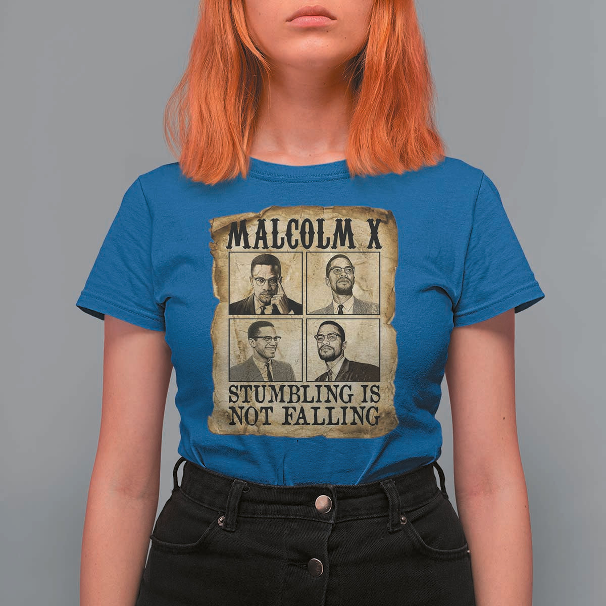 Malcolm X T Shirt For Women Stumbling Is Not Falling Historical Poster TS12