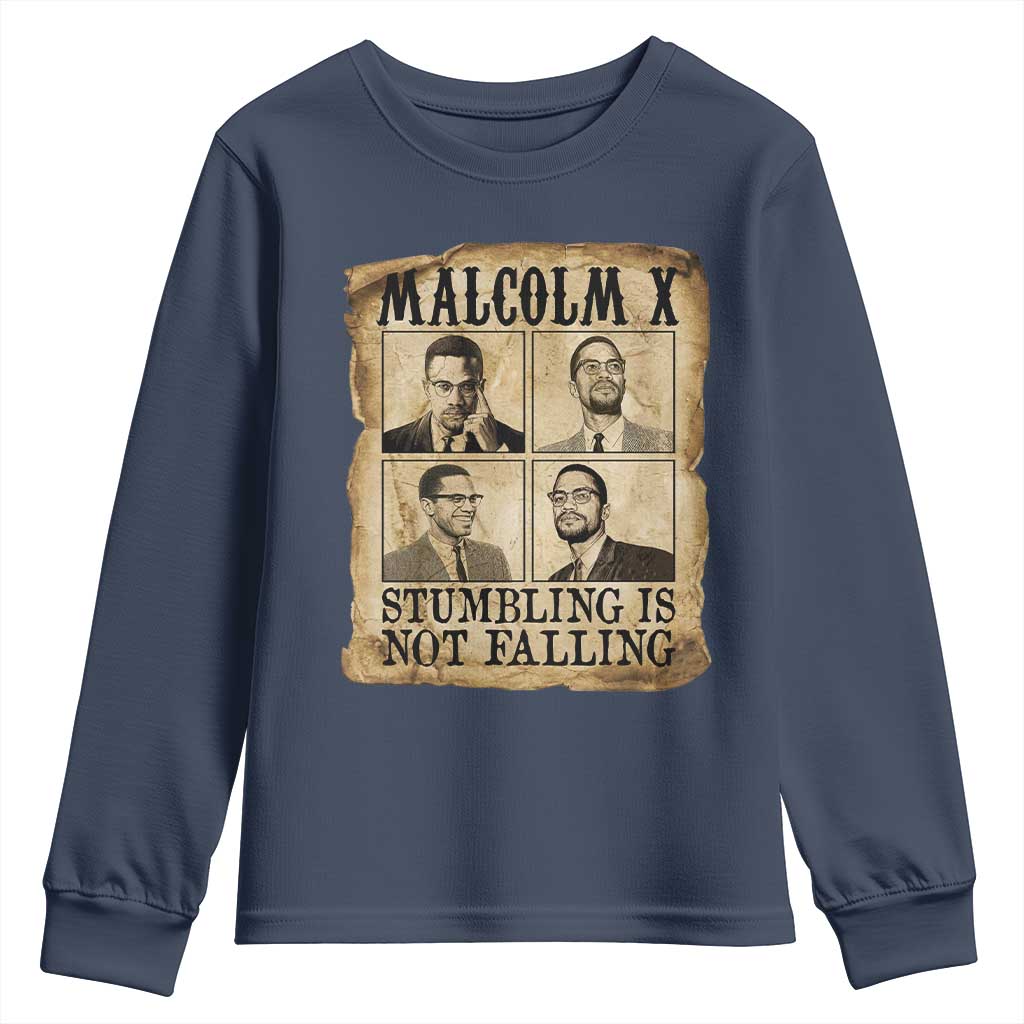 Malcolm X Youth Sweatshirt Stumbling Is Not Falling Historical Poster TS12