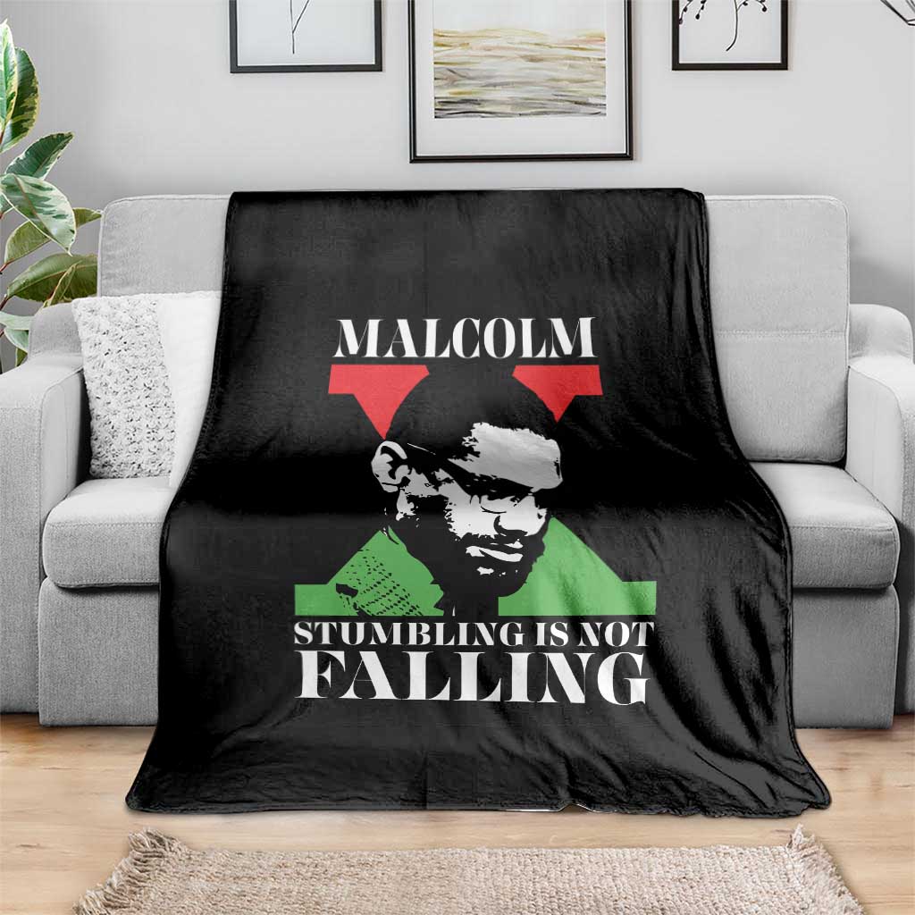 Malcolm X Throw Blanket Stumbling Is Not Falling Black History Leader TS12