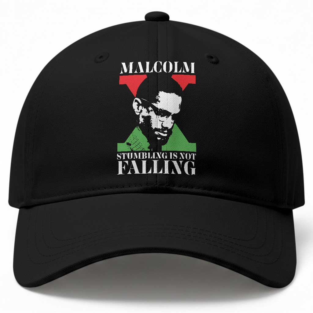 Malcolm X Baseball Cap Stumbling Is Not Falling Black History Leader