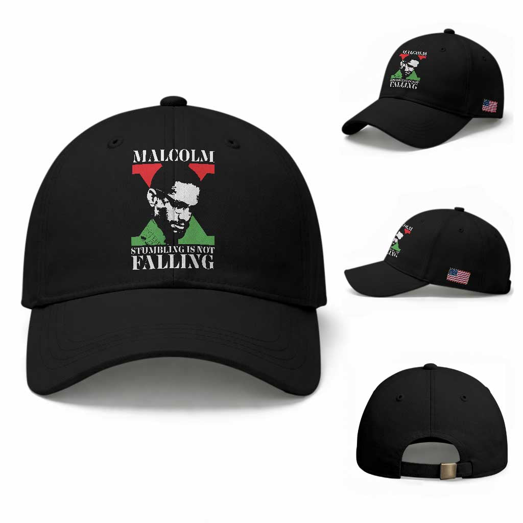 Malcolm X Baseball Cap Stumbling Is Not Falling Black History Leader