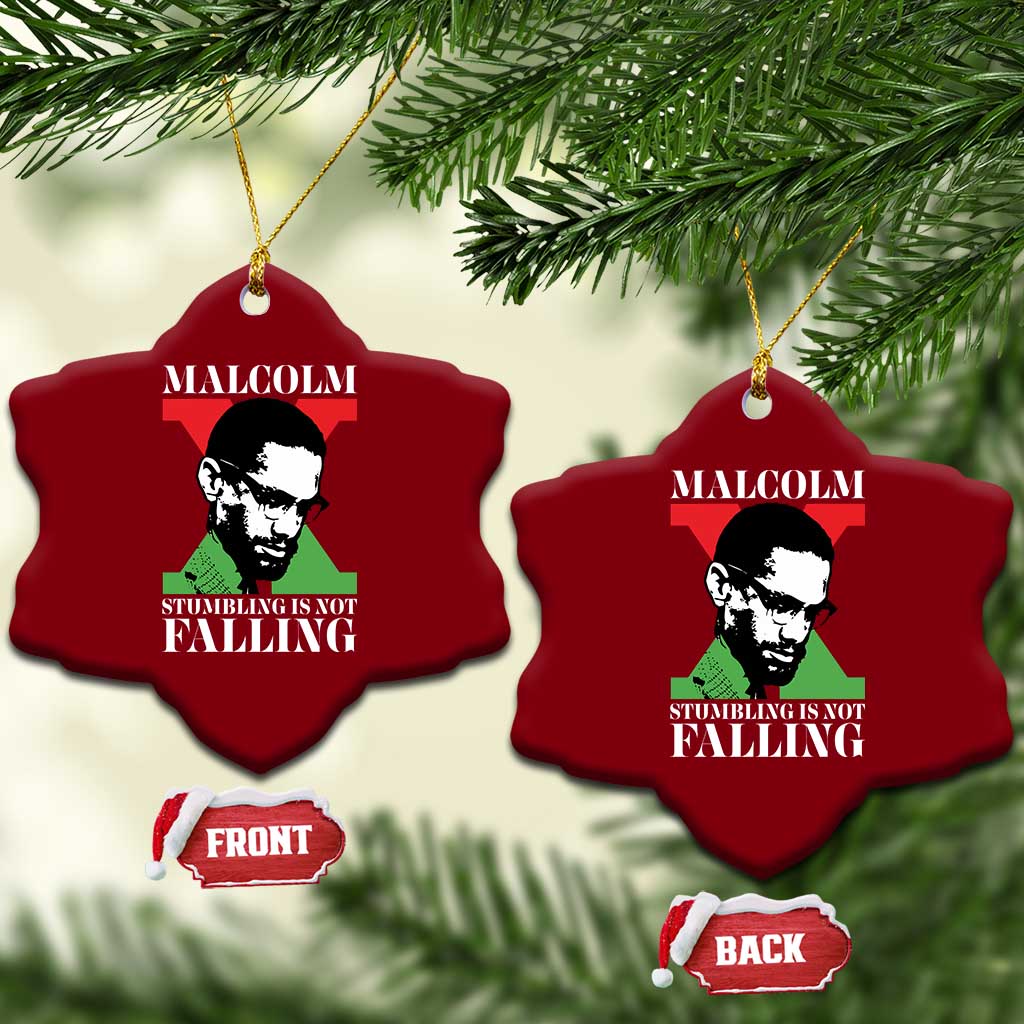 Malcolm X Ceramic Ornament Stumbling Is Not Falling Black History Leader TS12