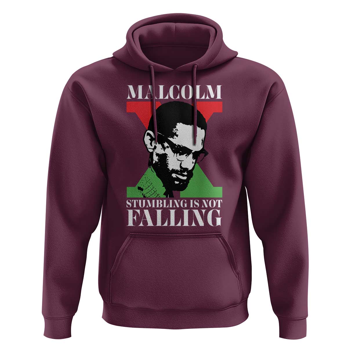 Malcolm X Hoodie Stumbling Is Not Falling Black History Leader TS12