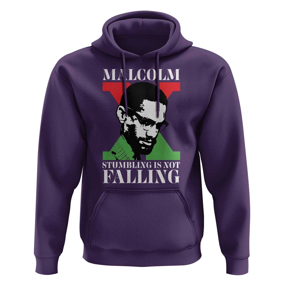 Malcolm X Hoodie Stumbling Is Not Falling Black History Leader TS12