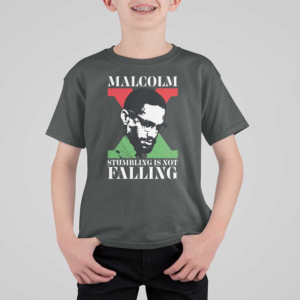 Malcolm X T Shirt For Kid Stumbling Is Not Falling Black History Leader TS12