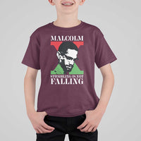 Malcolm X T Shirt For Kid Stumbling Is Not Falling Black History Leader TS12