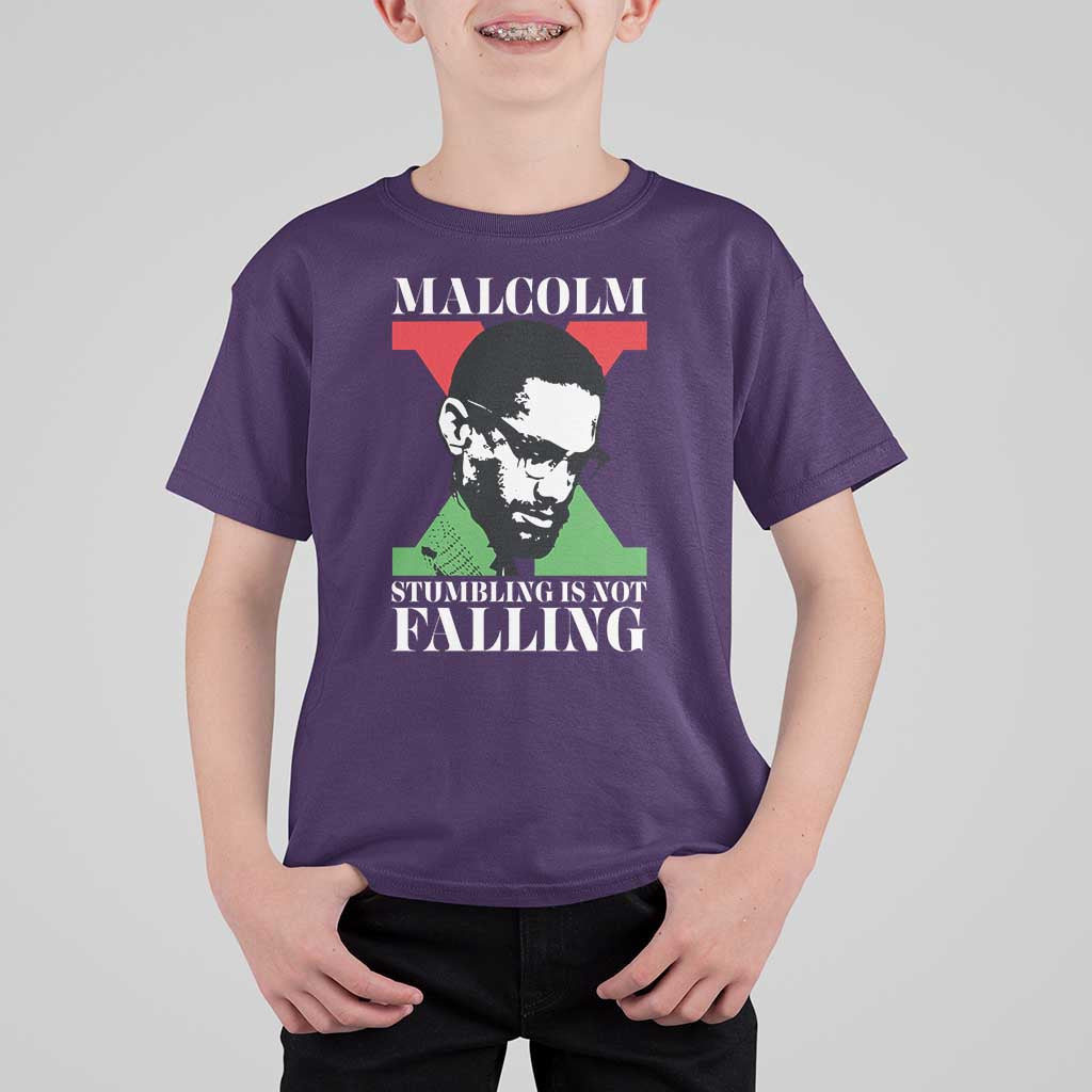 Malcolm X T Shirt For Kid Stumbling Is Not Falling Black History Leader TS12
