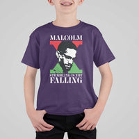 Malcolm X T Shirt For Kid Stumbling Is Not Falling Black History Leader TS12
