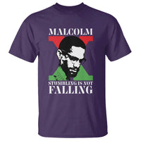 Malcolm X T Shirt Stumbling Is Not Falling Black History Leader TS12