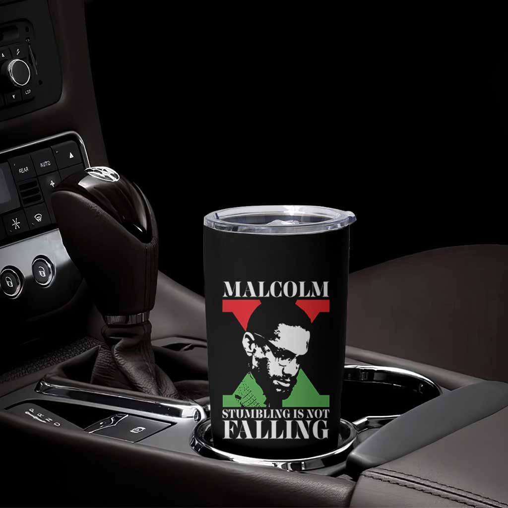 Malcolm X Tumbler Cup Stumbling Is Not Falling Black History Leader TS12