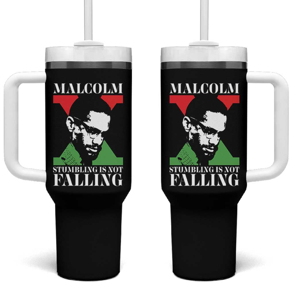 Malcolm X Tumbler With Handle Stumbling Is Not Falling Black History Leader TS12