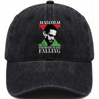 Malcolm X Washed Cotton Baseball Cap Stumbling Is Not Falling Black History Leader