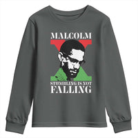 Malcolm X Youth Sweatshirt Stumbling Is Not Falling Black History Leader TS12