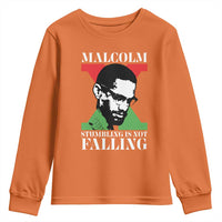Malcolm X Youth Sweatshirt Stumbling Is Not Falling Black History Leader TS12